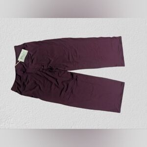NWT Grace & Lace Ankle Cropped Pants Soft Yoga Gym Deep Cherry